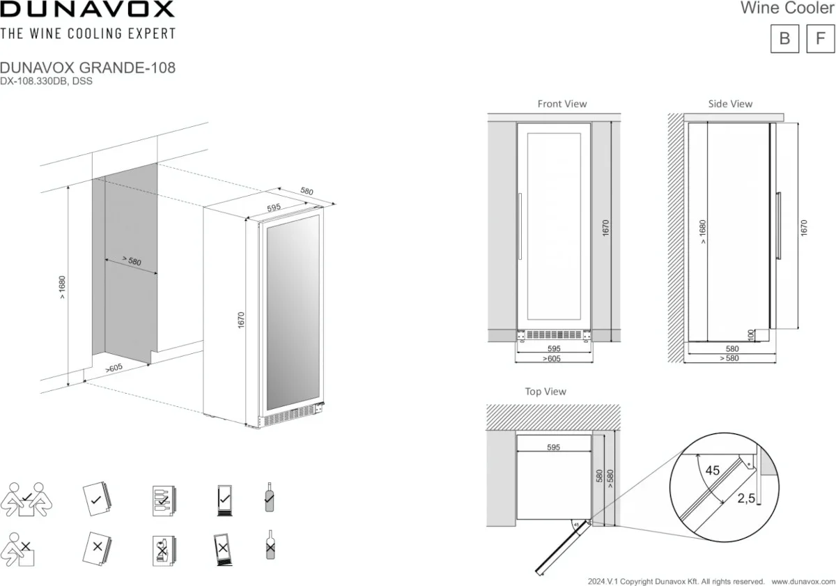 Винный шкаф Dunavox DX-108.330DMB