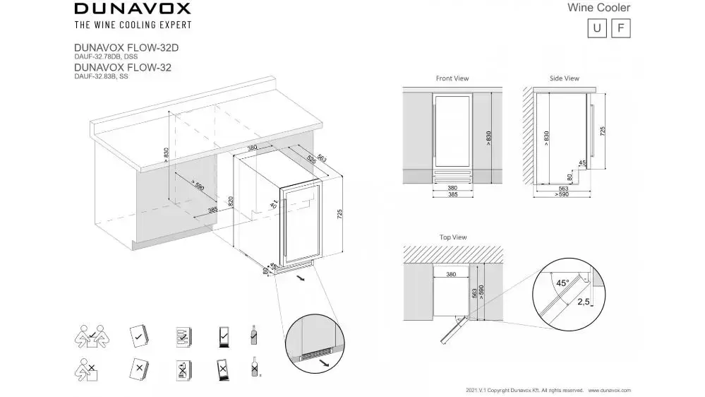 Винный шкаф Dunavox DAUF-32.83B