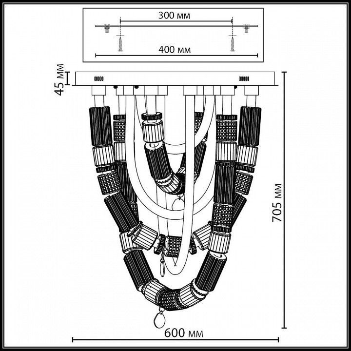 Потолочная люстра Odeon Light COLLIER 5455/80CL