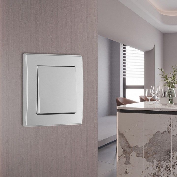 Выключатель одноклавишный Arte Milano SET06-1 SET06-1-30-1 silver