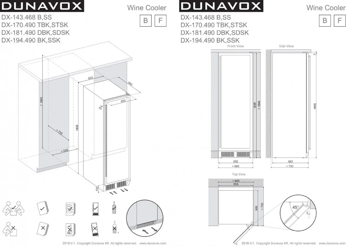 Винный шкаф Dunavox DX-181.490DCK