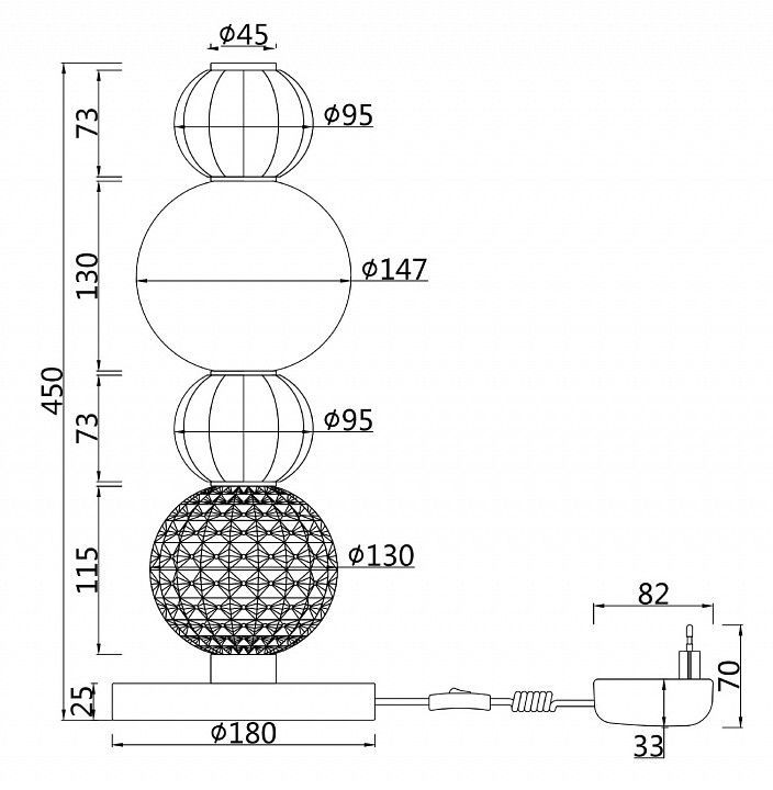 Настольная лампа декоративная Maytoni Воротник MOD301TL-L18CH3K