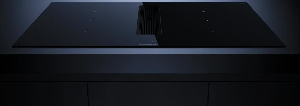 Индукционная варочная панель с вытяжкой Kuppersbusch KMI 9350.0 SR Black Chrome