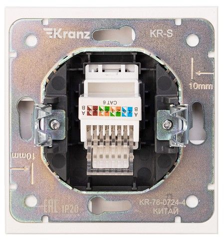 Розетка Ethernet RJ-45 и со шторками, без рамки Kranz STRONG KR-78-0724-4