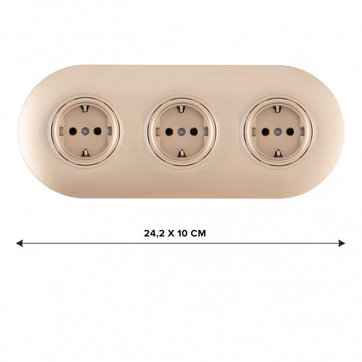 Розетка с заземлением и со шторкой Arte Milano SET08-3 SET08-3-40-1x3 shampan