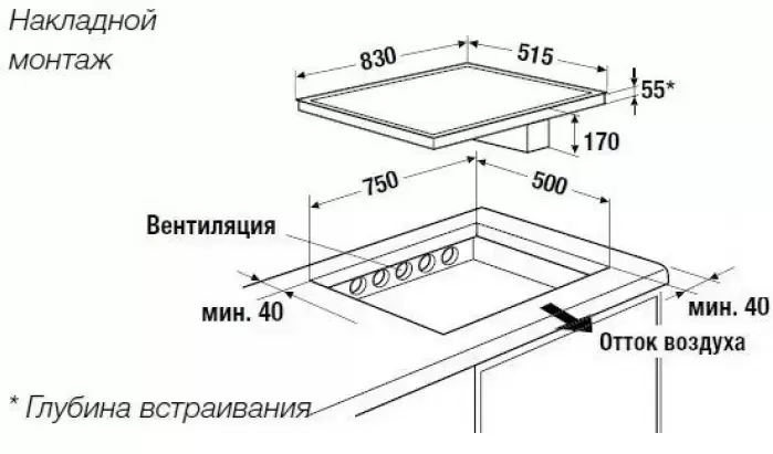 Индукционная варочная панель с вытяжкой Kuppersbusch KMI 8500.0 SR Silver Chrome