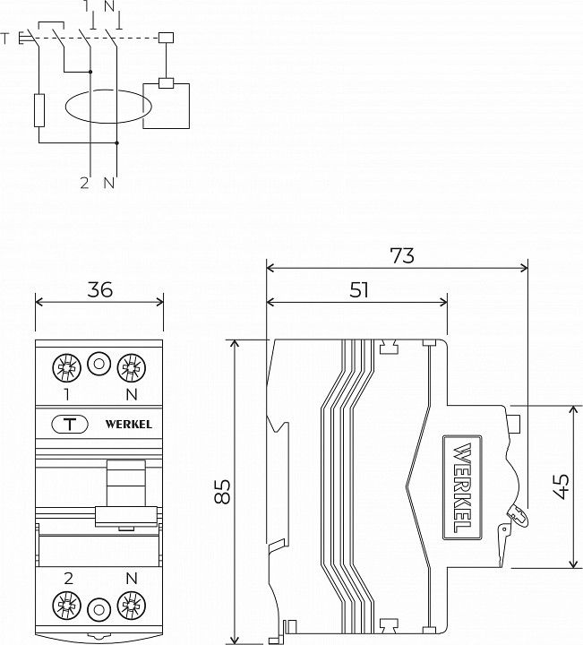 Устройство защитного отключения 1P Werkel  W812P404