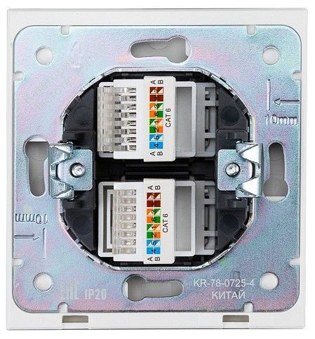 Розетка двойная Ethernet RJ-45 без рамки Kranz STRONG KR-78-0725-4