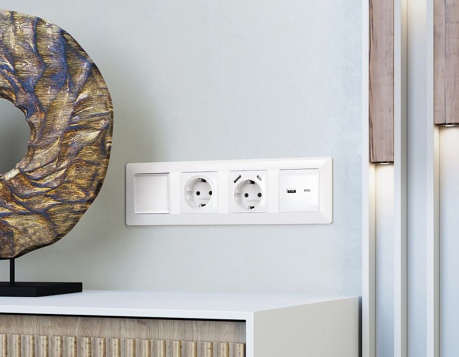 Выключатель проходной одноклавишный Ambrella Volt ALFA MA101020
