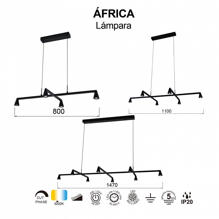 Подвесная люстра Mantra Africa 9410
