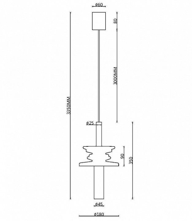 Подвесной светильник Maytoni Звуковая волна MOD255PL-01B3