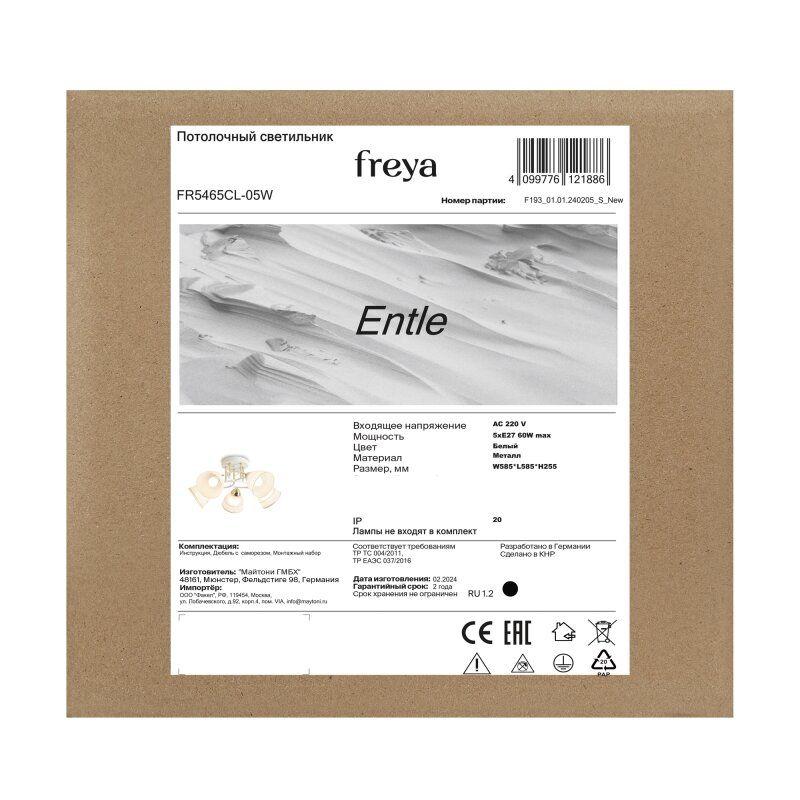 Люстра на штанге Freya Entle FR5465CL-05W