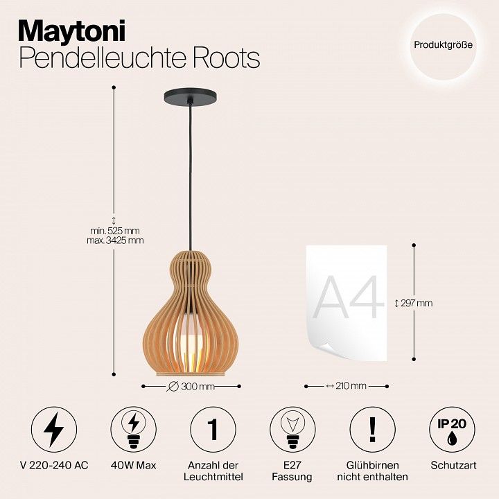 Подвесной светильник Maytoni Корни MOD192PL-01W1