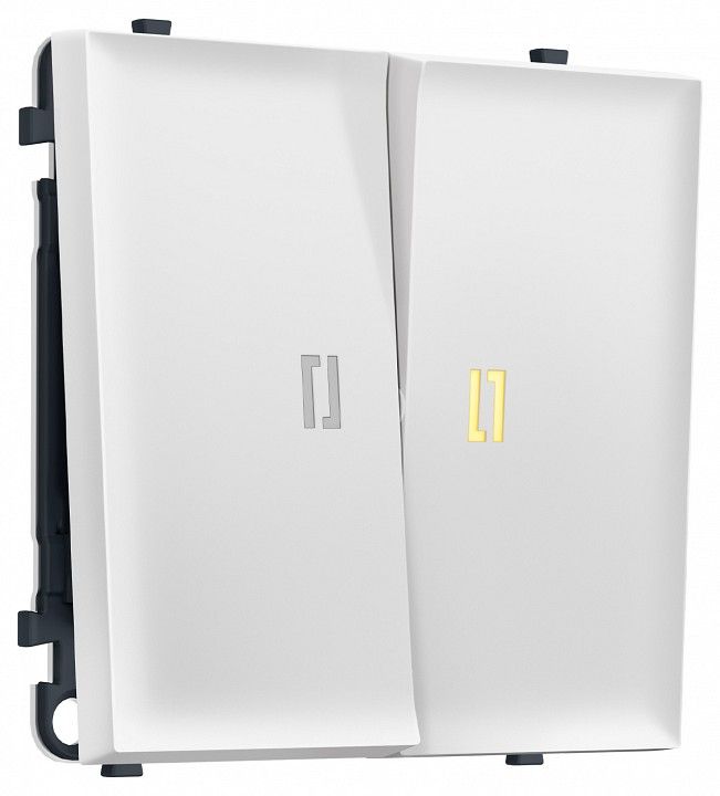 Выключатель проходной двухклавишный с подсветкой без рамки Ambrella Volt MS MS824030