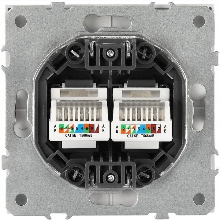Розетка двойная Ethernet RJ-45 без рамки Эра Galaxy Б0070770