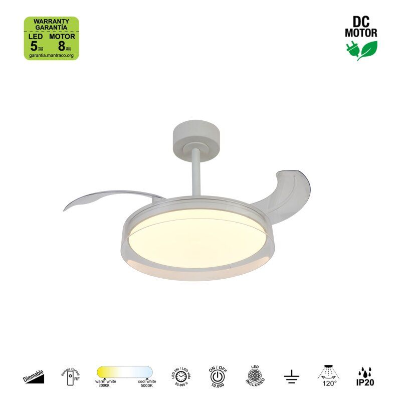 Светильник с вентилятором Mantra GLASS FAN 9527