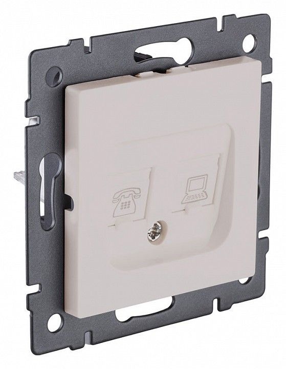 Розетка двойная RJ-11 и Ethernet RJ-45, без рамки Kollinger  REA-011CM