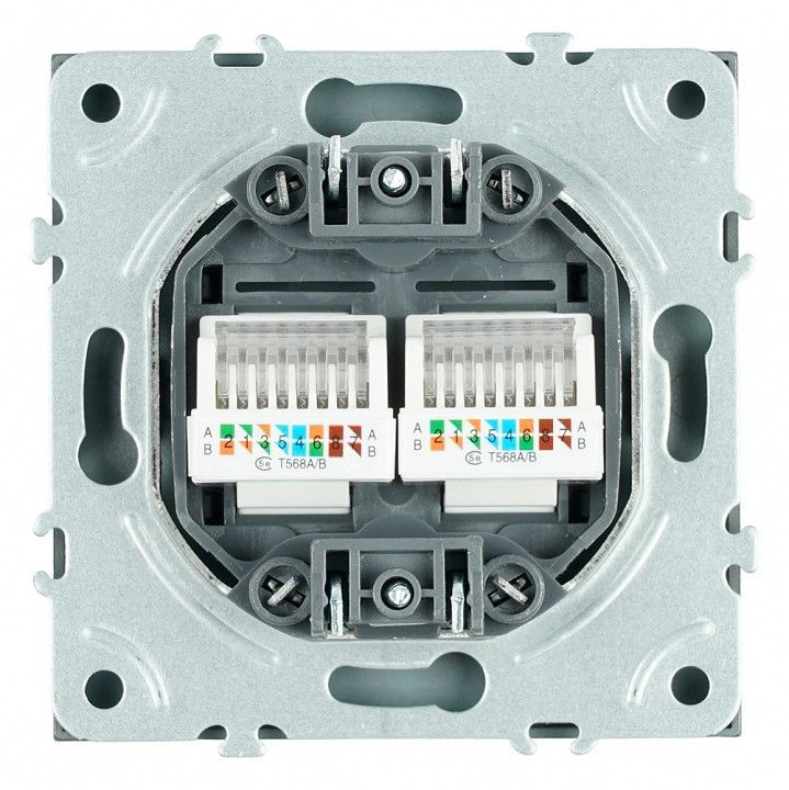 Розетка двойная Ethernet RJ-45 без рамки Stekker Эмили 49926