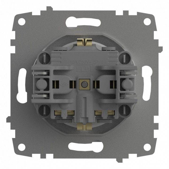 Розетка с заземлением и со шторкой, без рамки Elbi Eleсtriс Zena Vega 609-015600-243