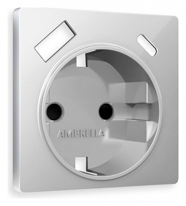 Накладка для розетки с заземлением и со шторками и 2хUSB type A и C Ambrella Volt ALFA AP4100