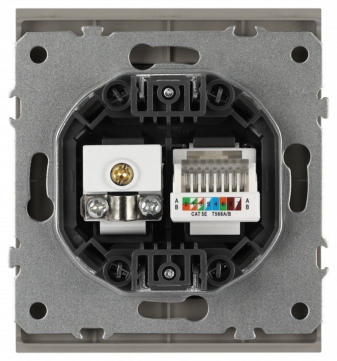 ТВ-розетка и розетка Ethernet RJ-45 без рамки Эра Arktik Б0070500