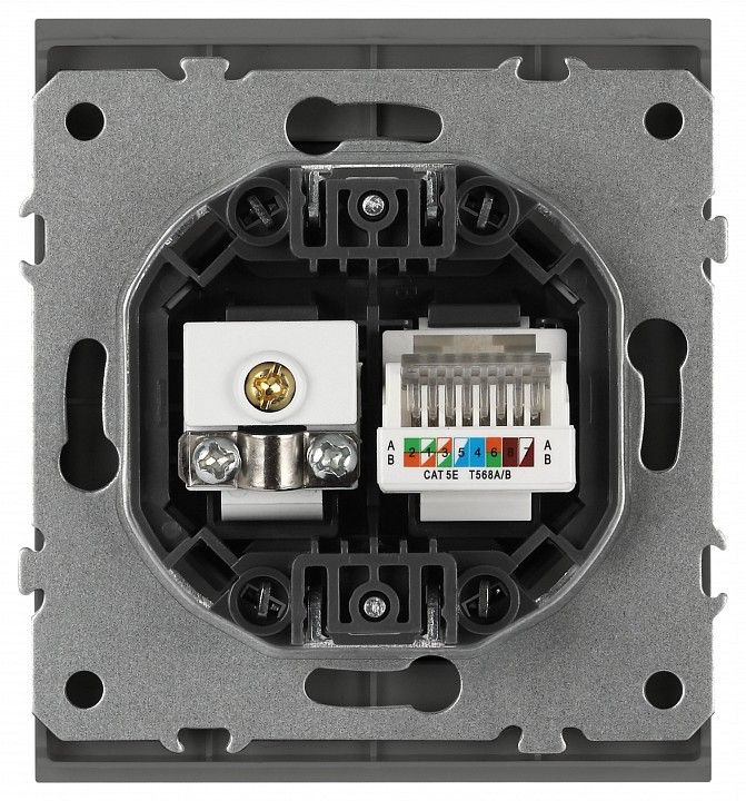 ТВ-розетка и розетка Ethernet RJ-45 без рамки Эра Arktik Б0070499