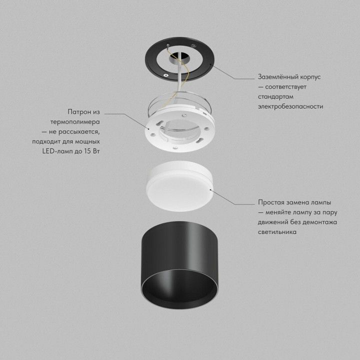 Накладной светильник Denkirs Pillar DK-DH2600-BK