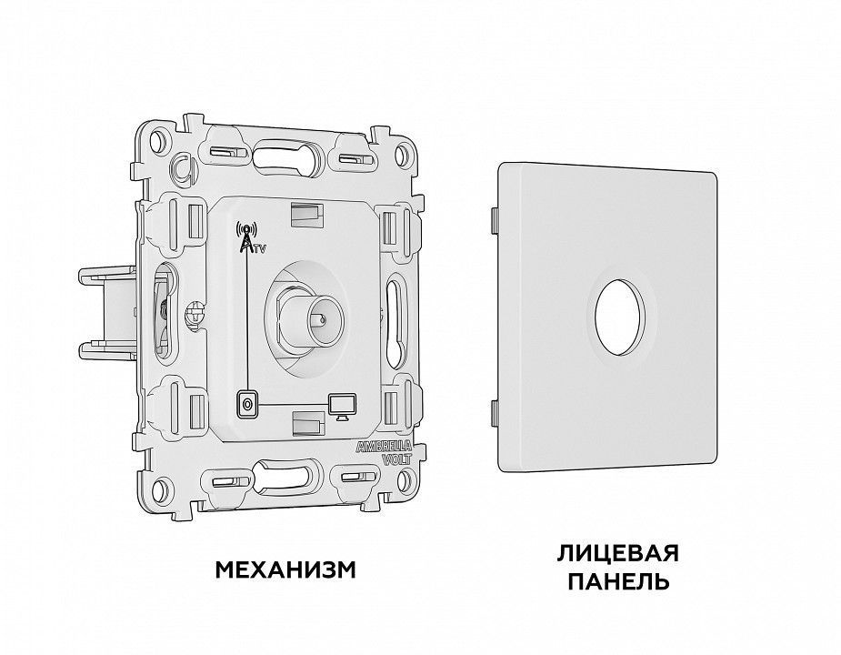 ТВ-розетка оконечная без рамки Ambrella Volt ALFA MA113010