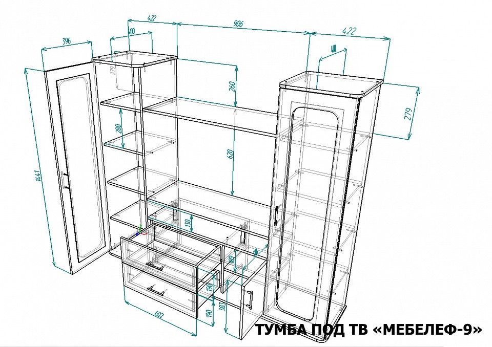 Тумба под ТВ Мебелеф-9