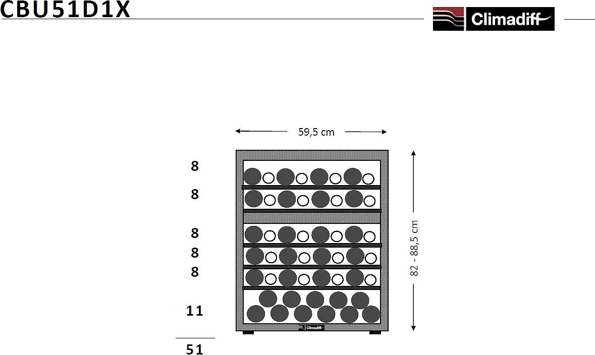 Винный шкаф Climadiff CBU51D1X
