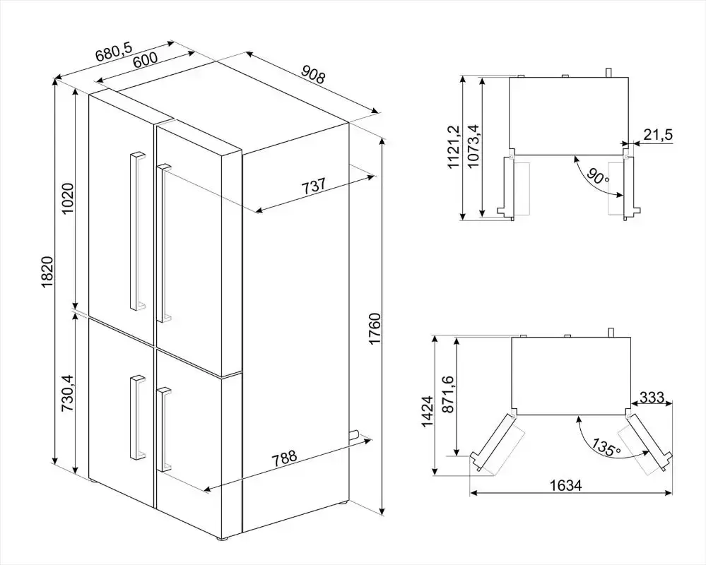 Холодильник Smeg FQ60B2PE1
