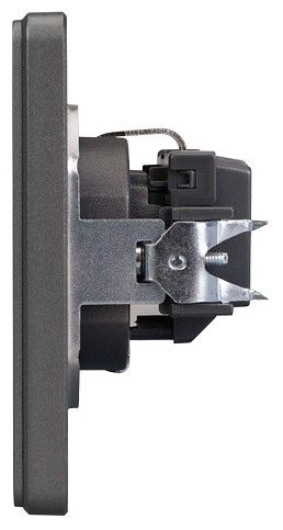 Розетка с заземлением и со шторкой, без рамки Kranz ROUND KR-78-0701-2