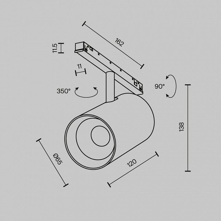 Светильник на штанге Maytoni Technical Фокус TR243-4-18WTW-DD2-B