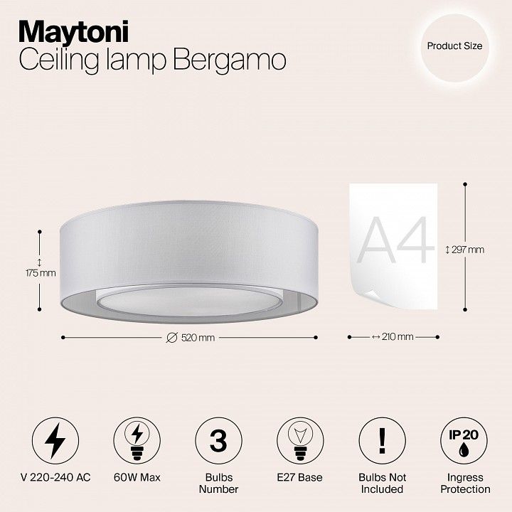 Накладной светильник Maytoni Бергамо MOD617CL-04GR