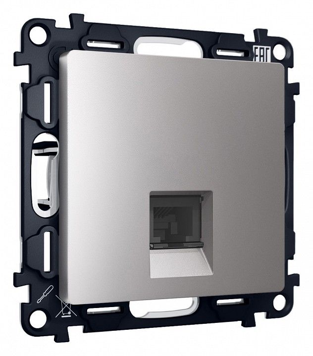 Розетка Ethernet RJ-45 и со шторками, без рамки Ambrella Volt ALFA MA512010