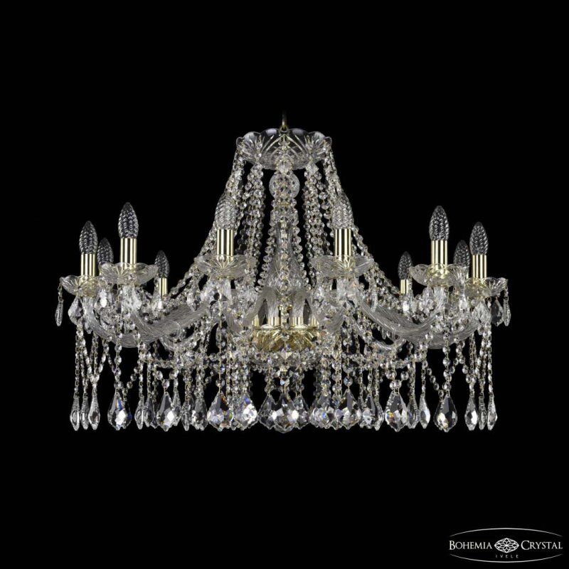 Подвесная люстра Bohemia Ivele Crystal 1413 1413/12/300 G Leafs