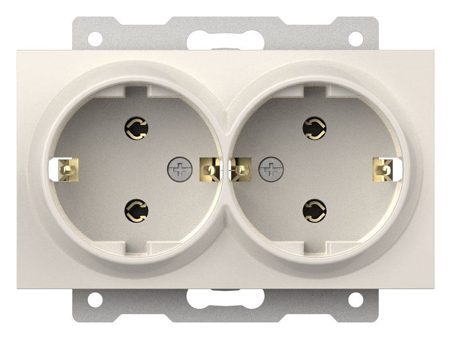Розетка двойная с заземлением, без рамки Elbi Eleсtriс Zena Vega 609-010200-907