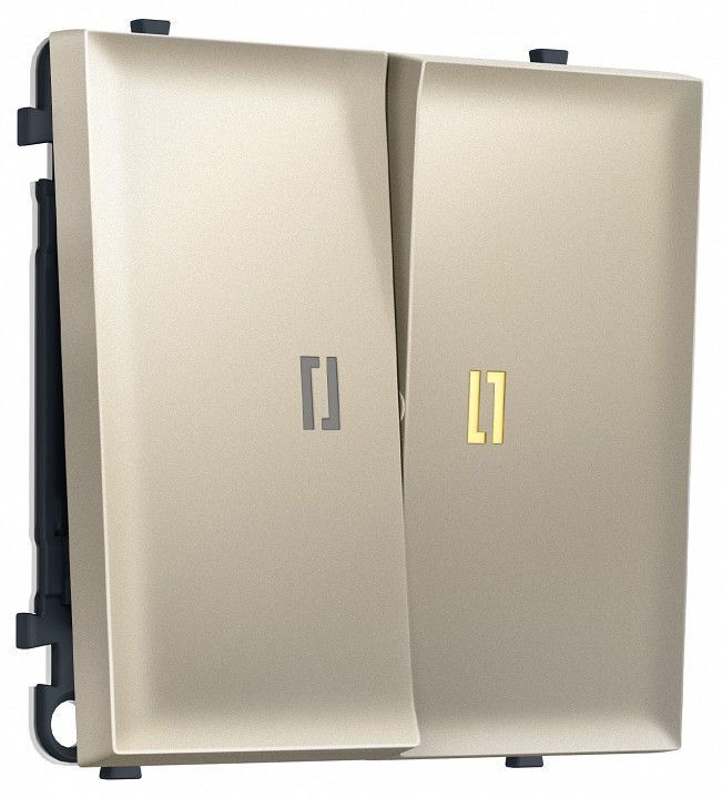 Выключатель проходной двухклавишный с подсветкой без рамки Ambrella Volt MS MS544030