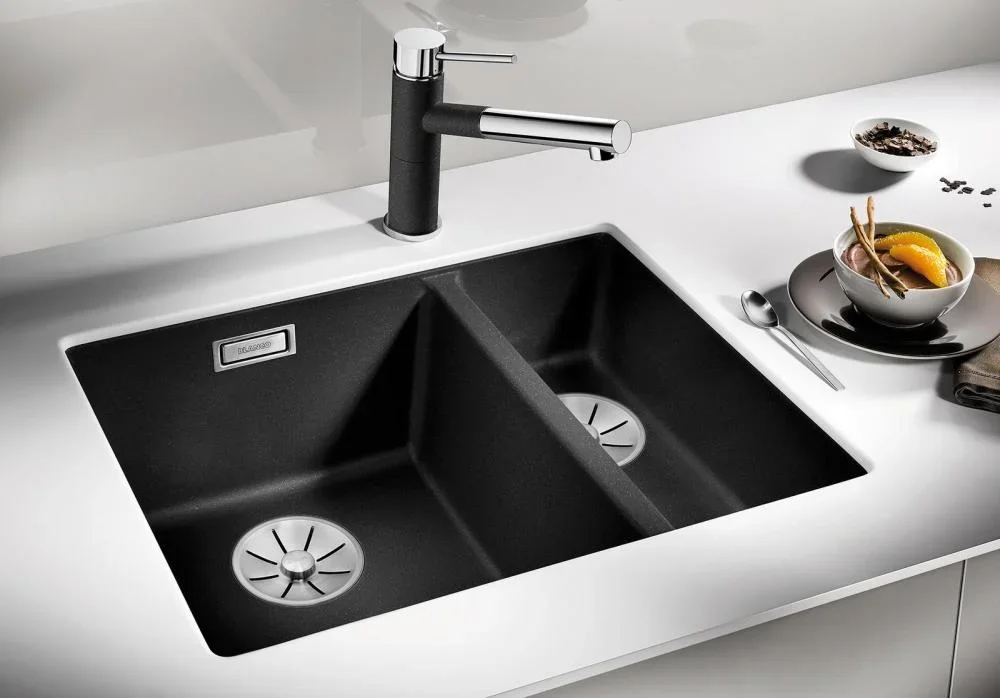 Мойка Blanco SUBLINE 340/160-U черный клапан-автомат InFino 525986