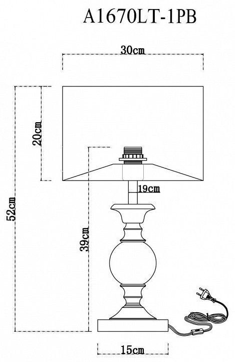 Настольная лампа декоративная Arte Lamp Baymont A1670LT-1PB