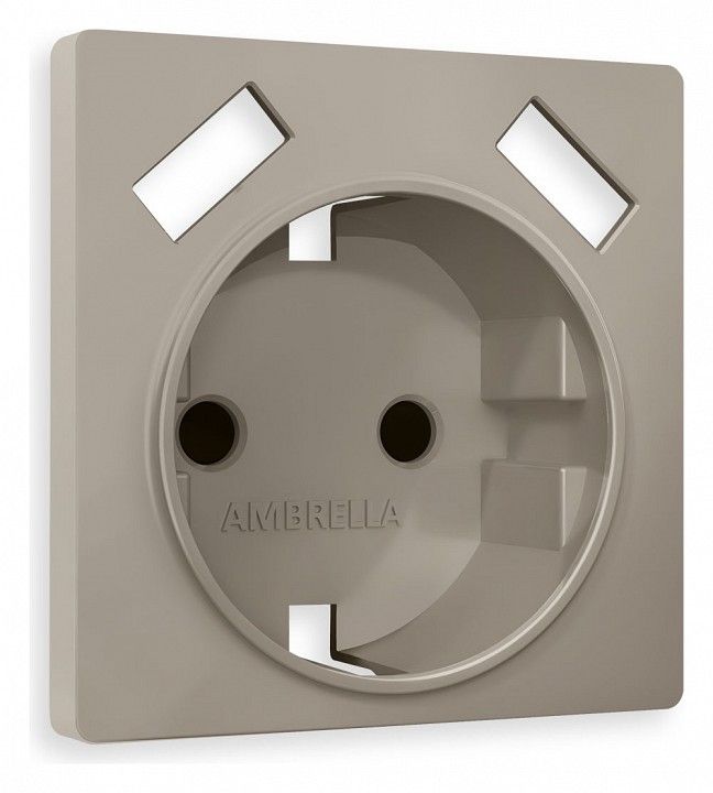 Накладка для розетки с заземлением и со шторками и 2хUSB type A Ambrella Volt ALFA AP3690