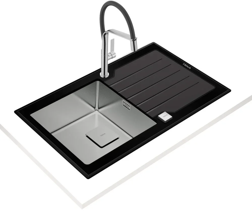 Врезная раковина Teka Diamond RS15 1B 1D 86 BLACK
