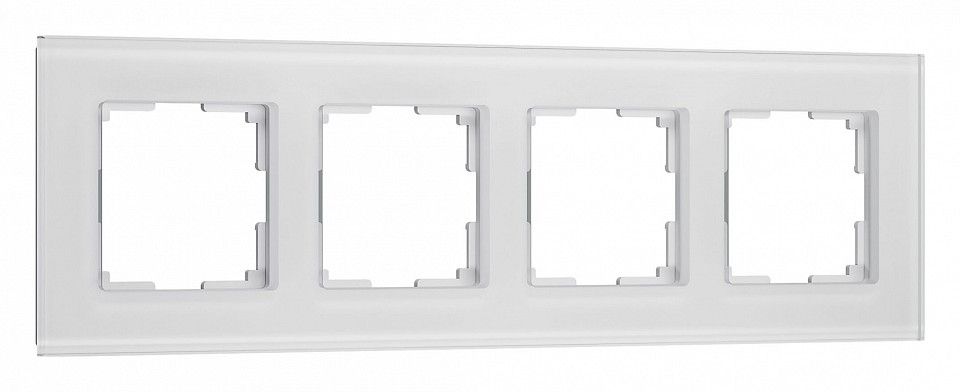 Рамка на 4 поста Werkel Senso (белый, стекло soft-touch) W0043101