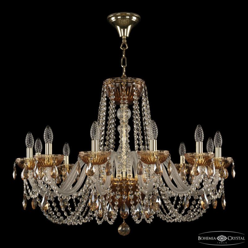 Подвесная люстра Bohemia Ivele Crystal 5402 5402/12/300 G Amber/M-1G K721