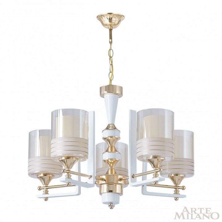 Подвесная люстра Arte Milano Florentia-6087 306087/5 Wh/Gd