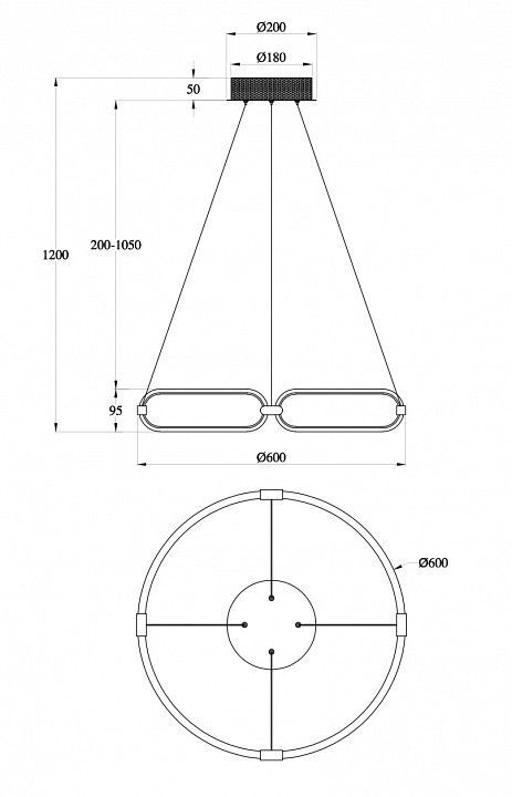 Подвесной светильник Maytoni Цепь MOD017PL-L50N
