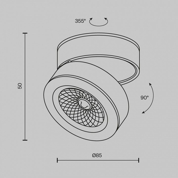 Накладной светильник Maytoni Technical Магия C022CL-7W3K-W-1