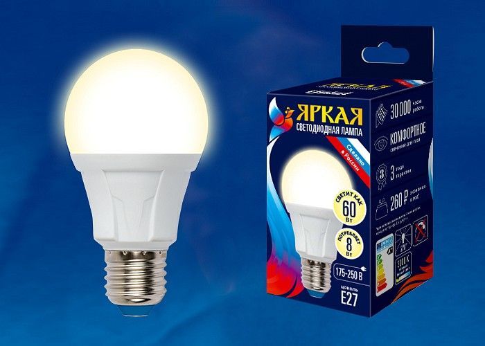 Лампа светодиодная Uniel FR PLP01WH E27 8Вт 3000K UL-00001522