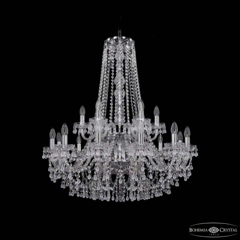 Подвесная люстра Bohemia Ivele Crystal 1410 1410/12+6/300/h-95/2d Ni V0300