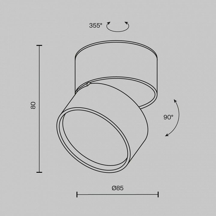 Накладной светильник Maytoni Technical Onda C024CL-12W3K-B-1